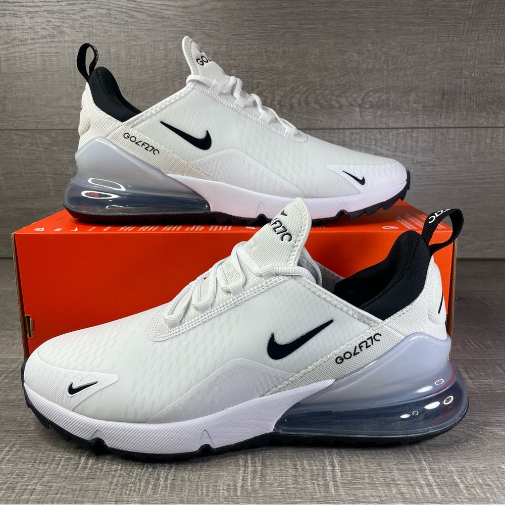 Nike Air Max 270 G White Pure Platinum Black CK6483-102 Size 9 Men's Golf shoe